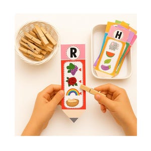 Cartes Alphabet à Pinces – 26 Lettres | Activité Sons Initiaux | Crayons de Couleur à Imprimer | Motricité Fine Maternelle PDF