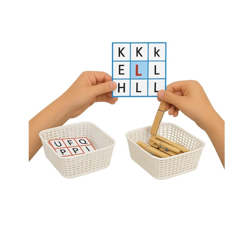 Alphabet Letters Pinch Activity | Learning Letters & Fine Motor Skills | Montessori Printable Cards | Educational Game for Grades PS MS GS image 5