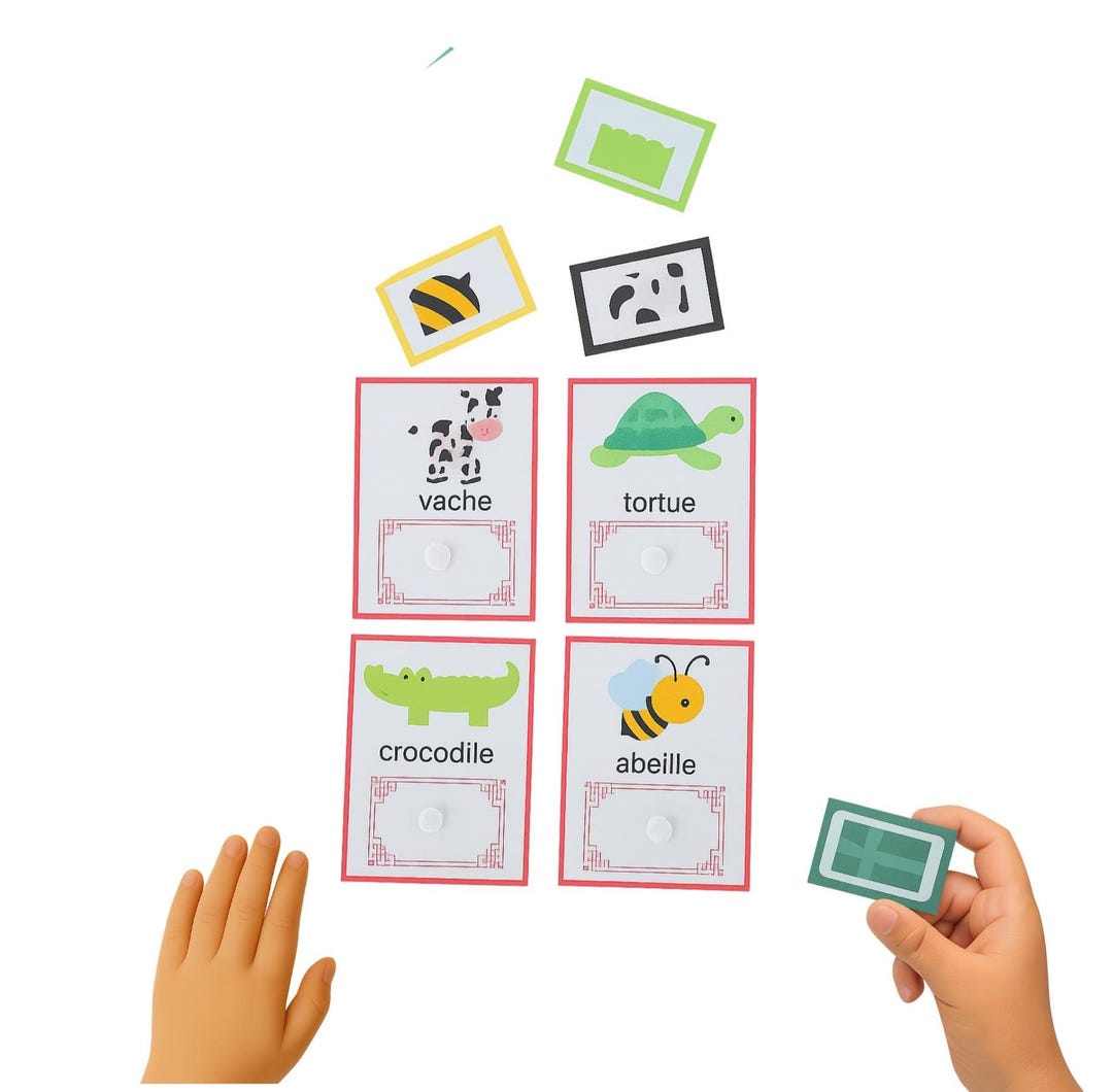 Montessori Educational Game Animals and Vocabulary | 20 Matching Cards ...