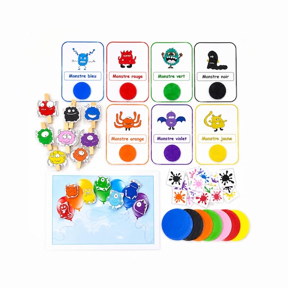 activité couleurs, apprentissage des couleurs, Montessori, PDF, à imprimer, à plastifier, périscolaire, activité enfant,
