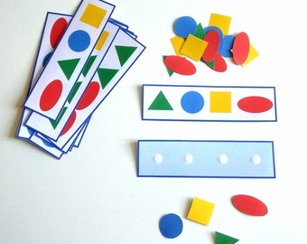 Gioco di forme, Attività per la scuola materna, PDF da stampare, Impara le forme, Supporto educativo, Gioco Montessori, Forme per la scuola materna, Gioco PDF,