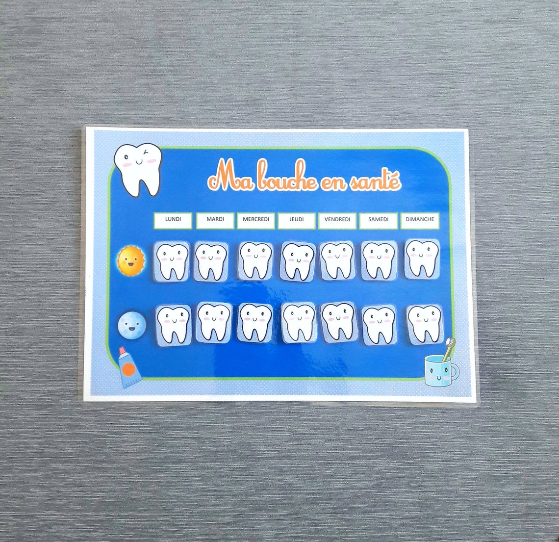 Calendrier brossage des dents PDF tableau d'hygiène des | Etsy