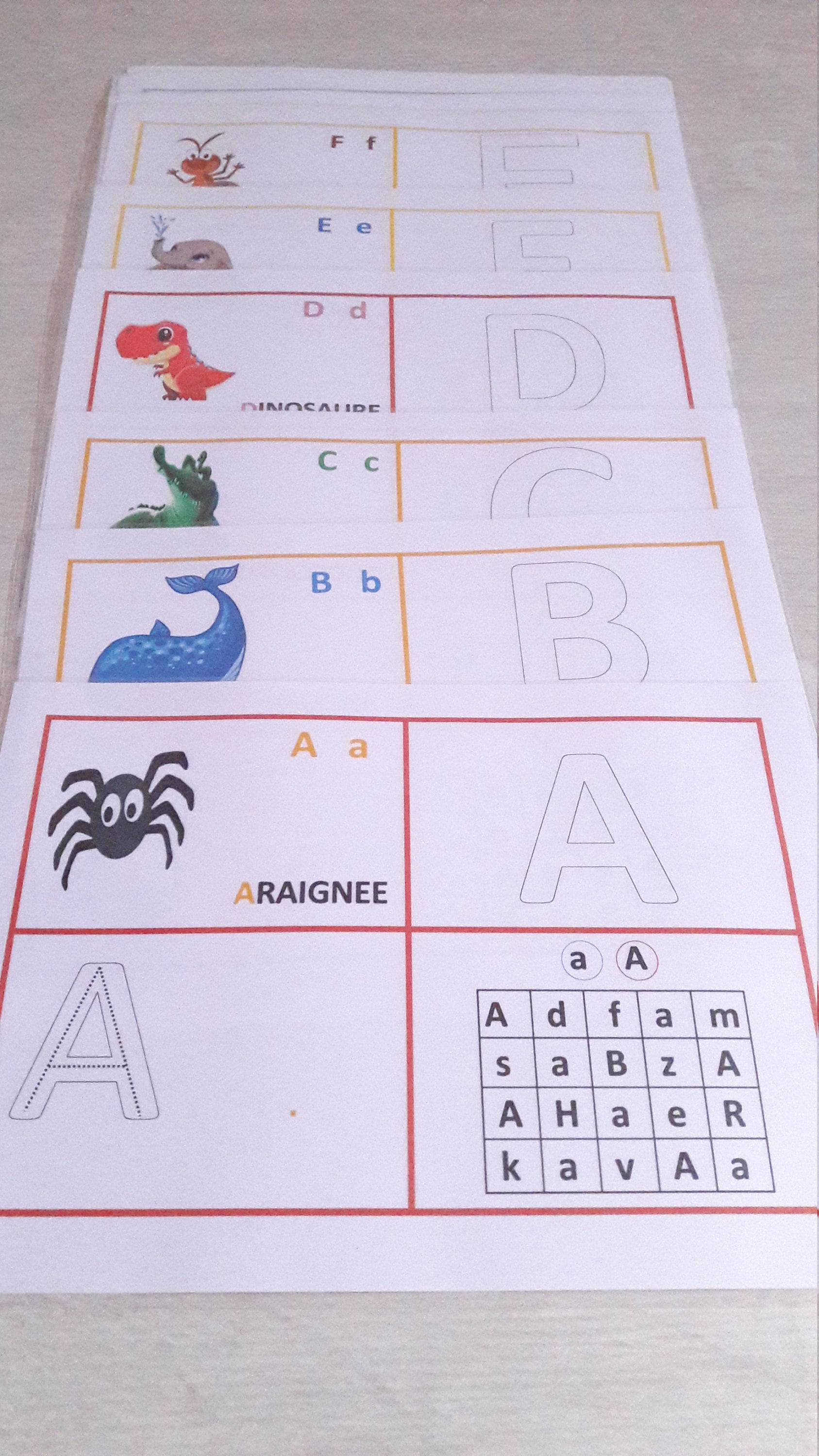 Apprendre L Alphabet Apprendre Les Lettres Fiches Etsy Denmark