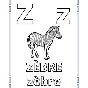 Apprendre l'alphabet, Abécédaire des animaux , livre de coloriage , Alphabet maternelle, Fiche maternelle, Activité Montessori, Mon ABC,