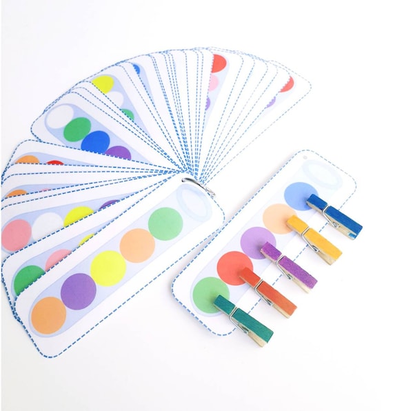 Apprendre les couleurs, Motricité Fine, Jeu Pinces Montessori, Activité Maternelle, PDF à imprimer, Jeu Mémoire, Jeux des couleurs