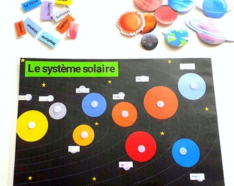 Solar system game, kindergarten activity, Solar system, the 8 planets, kindergarten cards, solar system planets, memory game, PDF .