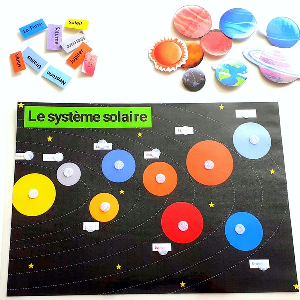 Jeu système solaire, activité maternelle, Système solaire, les 8 planètes, fiches maternelle, planètes système solaire, jeu memory, PDF .