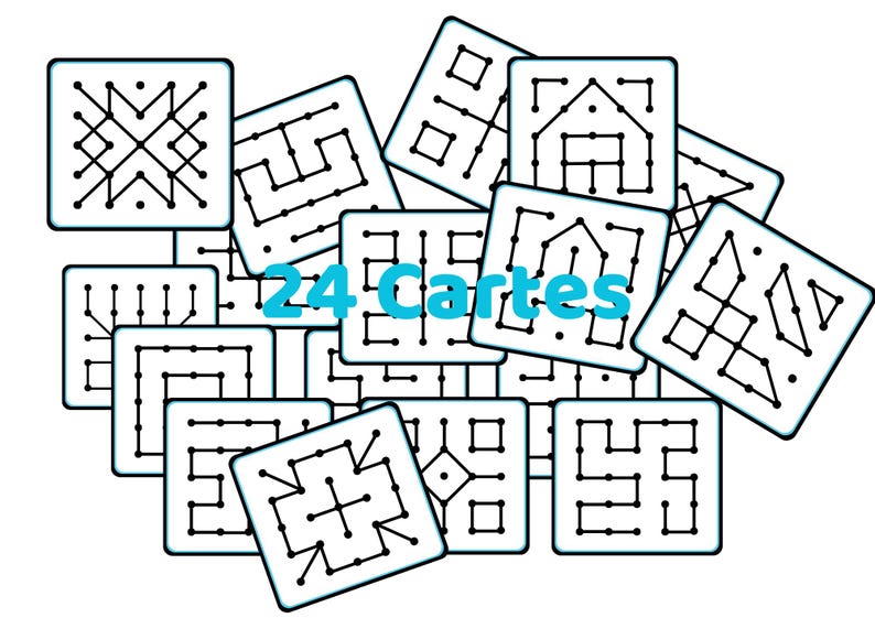 Montessori Graphics Game | Fine Motor Activity with 24 Cards to Reproduce | Educational Activity for Children 3-6 Years Old | Card to Trace image 3