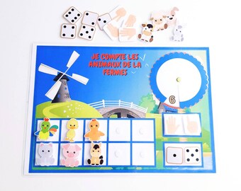Conte de 1 a 10, Aprenda a contar, Aprenda números, Planilhas de jardim de infância, Jogo Montessori, Atividade de jardim de infância, Jogo educativo