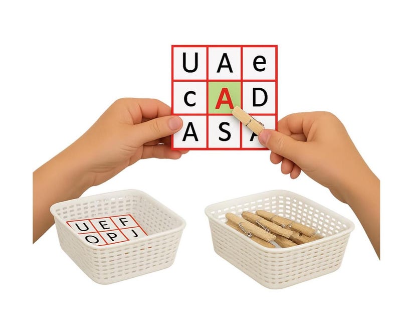 Alphabet Letters Pinch Activity | Learning Letters & Fine Motor Skills | Montessori Printable Cards | Educational Game for Grades PS MS GS image 3