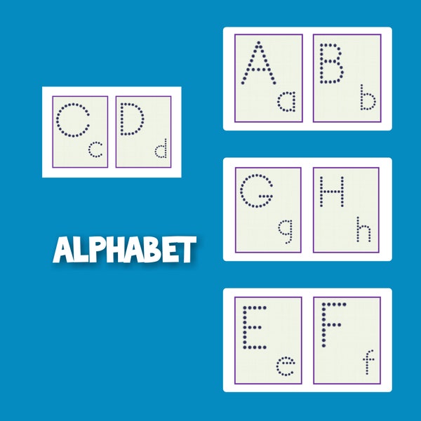 Tracing letters, ABC cards, kids activity, learning alphabet, flash cards, homeschool,