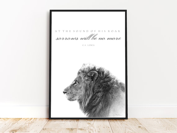  Be Strong and Courageous Wall Art for Boys - Aslan inspired art  - Narnia : Handmade Products