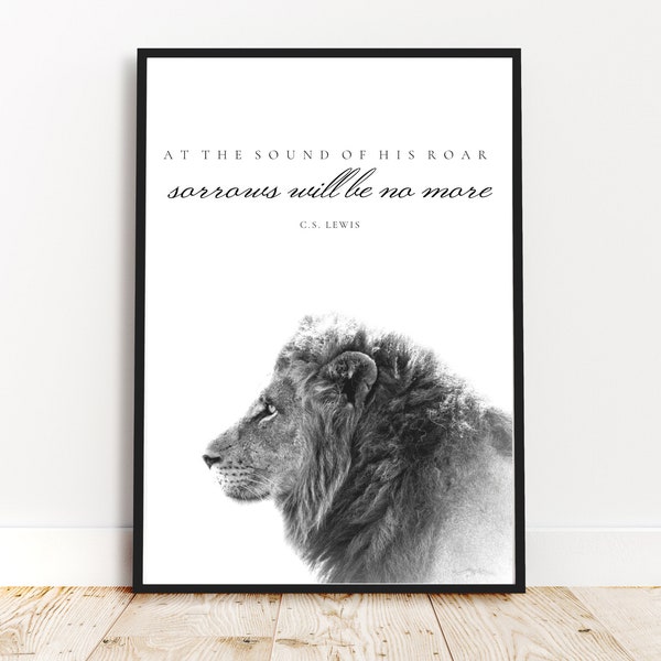 Aslan Wall Art C.S. Lewis Quote | The Chronicles of Narnia | The Lion, The Witch, and The Wardrobe | Christian Bedroom Decor