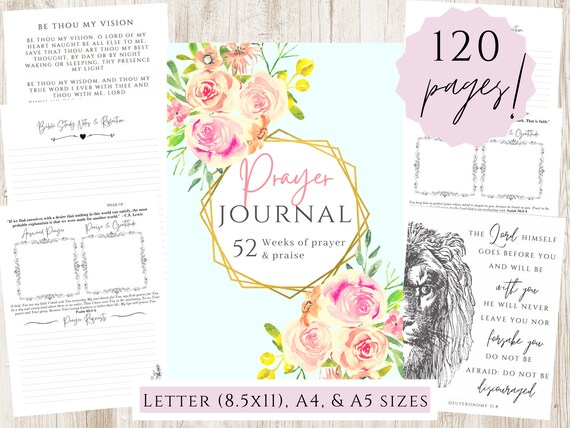 Prayer Journal Pdf Printable Prayer Notebook Faith Journal | Etsy