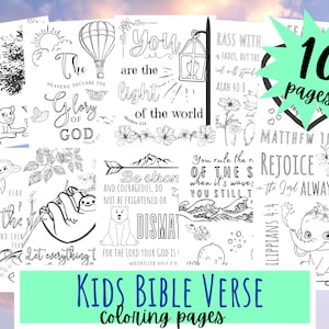 Kids Bible Verse Coloring Pages | Christian Coloring Pages | Scripture Coloring Book | Bible Memory Coloring