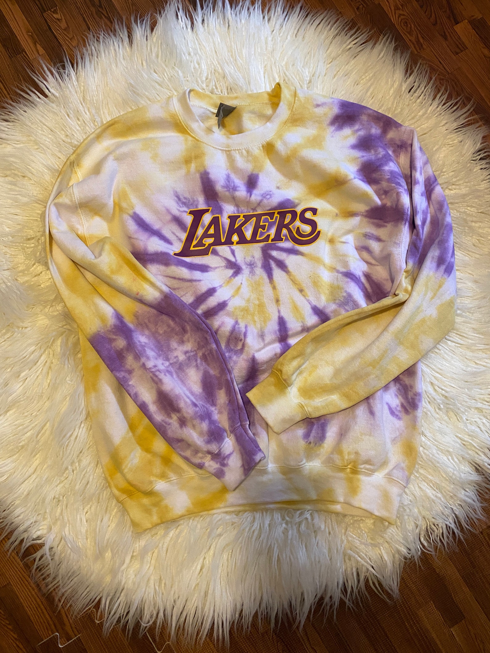 Lakers Tie Dye Crewneck Sweatshirt Hoodies S M L XL 2XL 3XL | Etsy