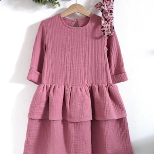 Muslin girls children&#39;s dress birthday school enrollment wedding leisure Gr. 56-128