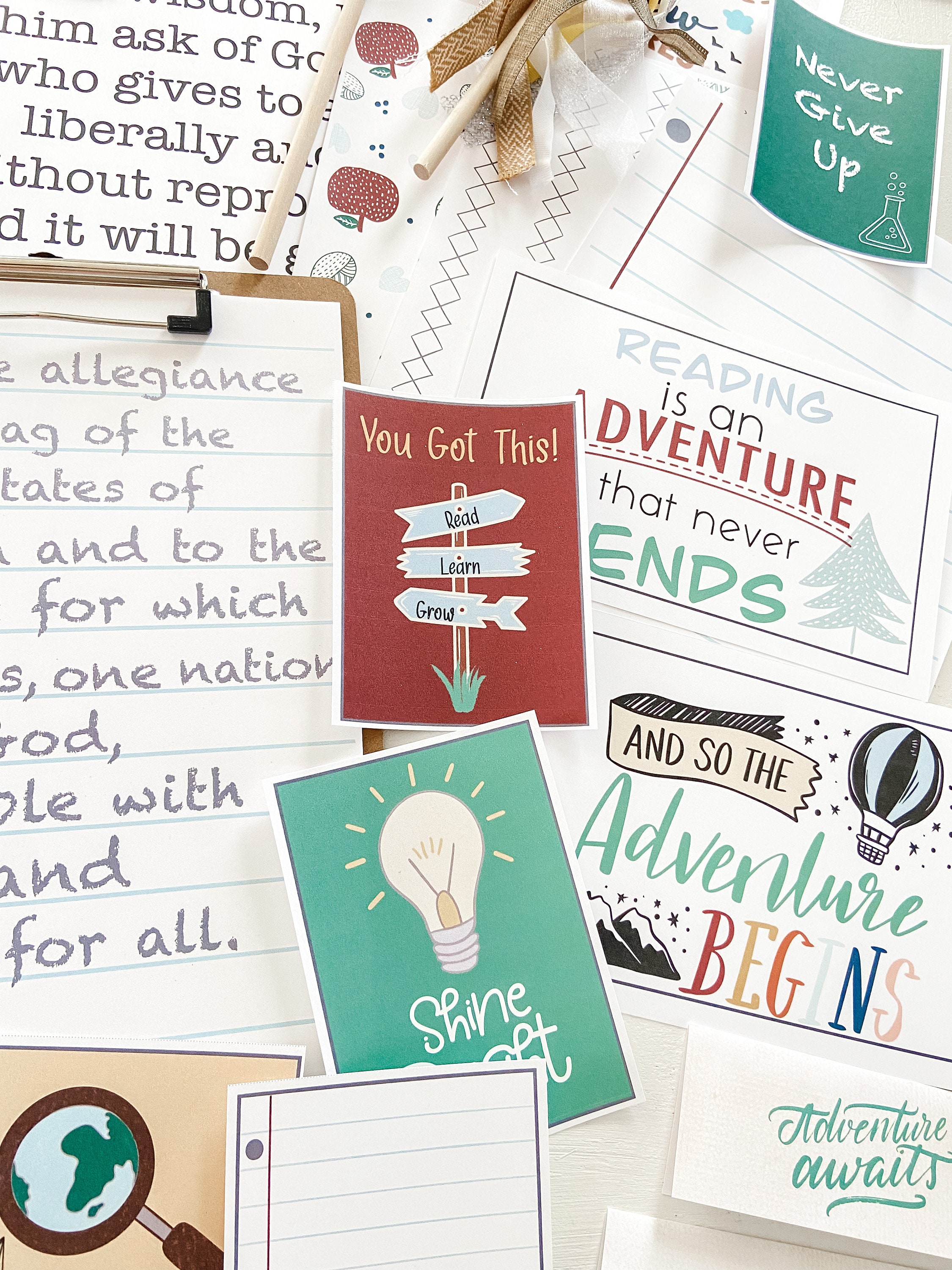 Back to School Printable Bundle | Banner, Photo Props, Lunchbox Cards ...