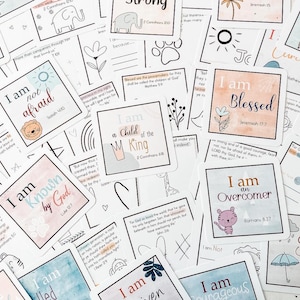 Affirmationskarten für Kinder | Affirmationskarte für Kinder | Affirmations-Karten | Biblische Aktivitäten | Sonntagsschulstunde