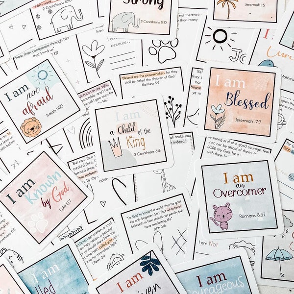 Kids Daily Affirmation Cards | Kids Affirmation Card Printables | Doodle Affirmation Cards | Bible activities | Sunday school lesson