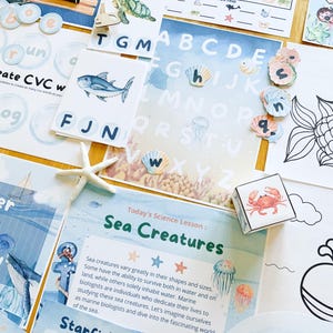 Atividades de oceanografia | Estudo de unidade sobre oceano | Estudo de unidade sobre animais marinhos | Estudo de unidade sobre oceano para educação domiciliar | Recurso para educação domiciliar | Aprendizagem sobre oceano