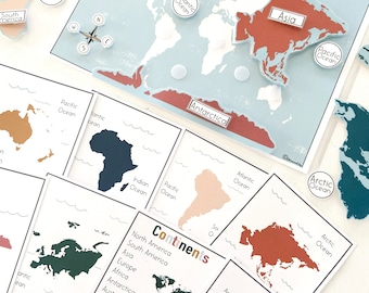 Continents and Oceans Map Activity, Geography Homeschool (Digital Download)