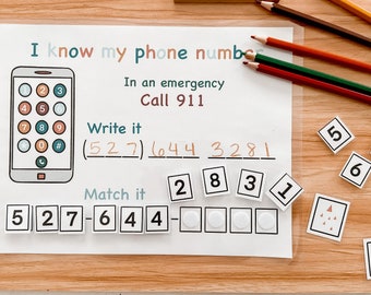 Address & Phone Number Practice Worksheet, Homeschool Life Skills (Digital Download)