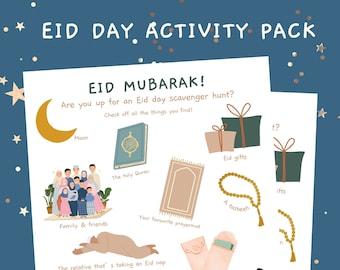 Eid Day Activity Pack Scavenger Hunt Activity Coloring Sheets- Digital Download
