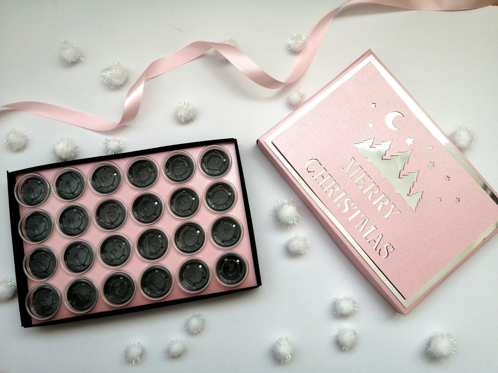 24 Day 1 Oz Pot Advent Calendar Pink and Silver Merry Etsy UK