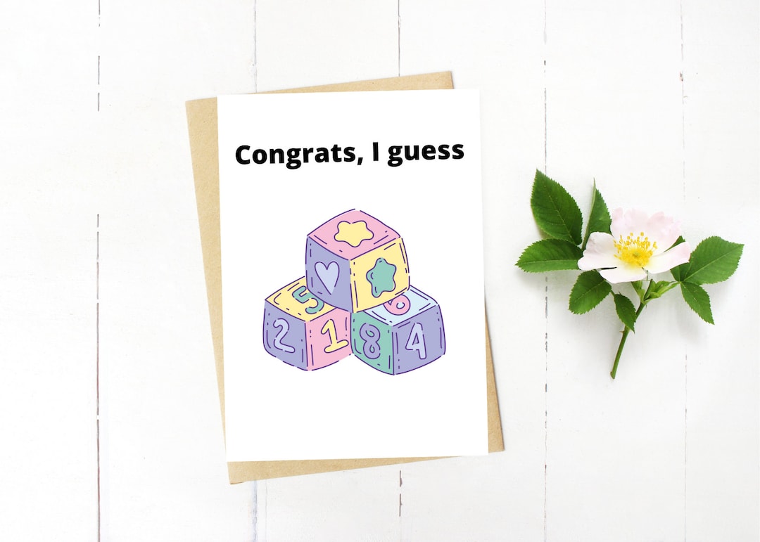 Congrats, I Guessfunny and Mean Greeting Card Etsy