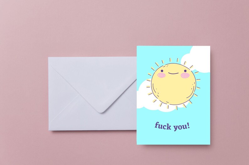 Fuck You funny and Mean Greeting Card Etsy