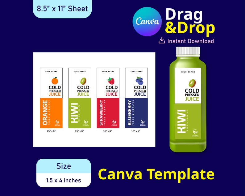 Juice Label, Juice Label Template, Juice Label Design, Juice Label