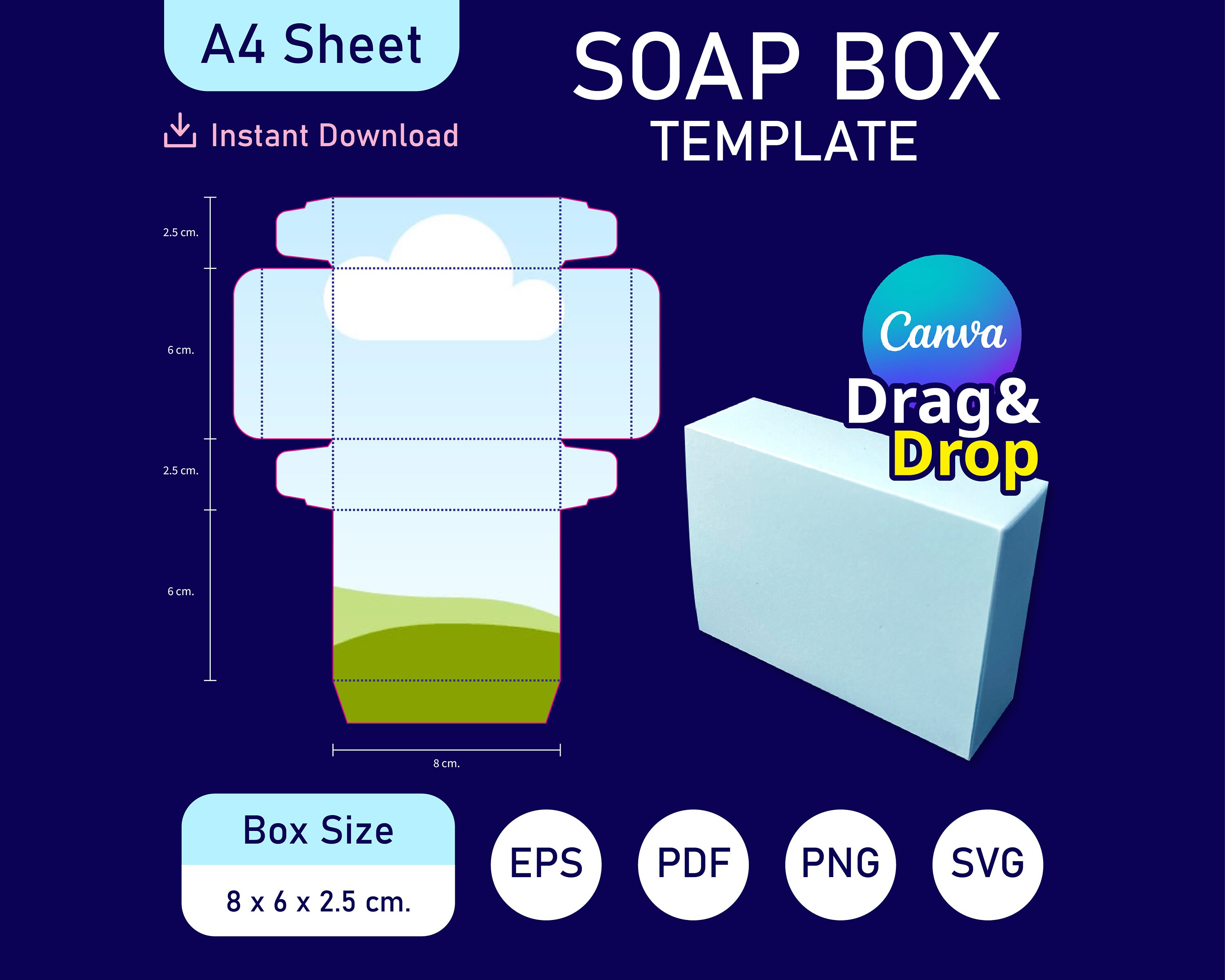 100G Soap Box Template Soap Box SVG Soap Box Packaging Soap Box SVG Template Soap Box Template Box for Soap Custom Box Etsy