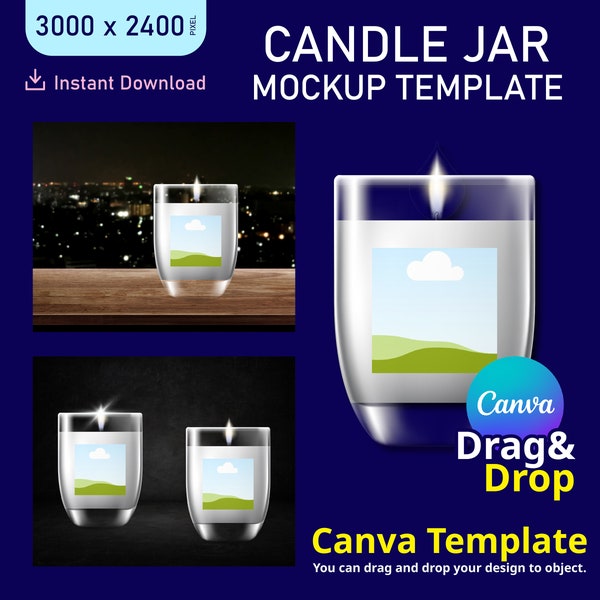 Candle Jar Mockup, Candle Jar Mockup Template, Candle Mock up, Candle Mockup Canva Template, Mockup, Candle Display, Candle Blank