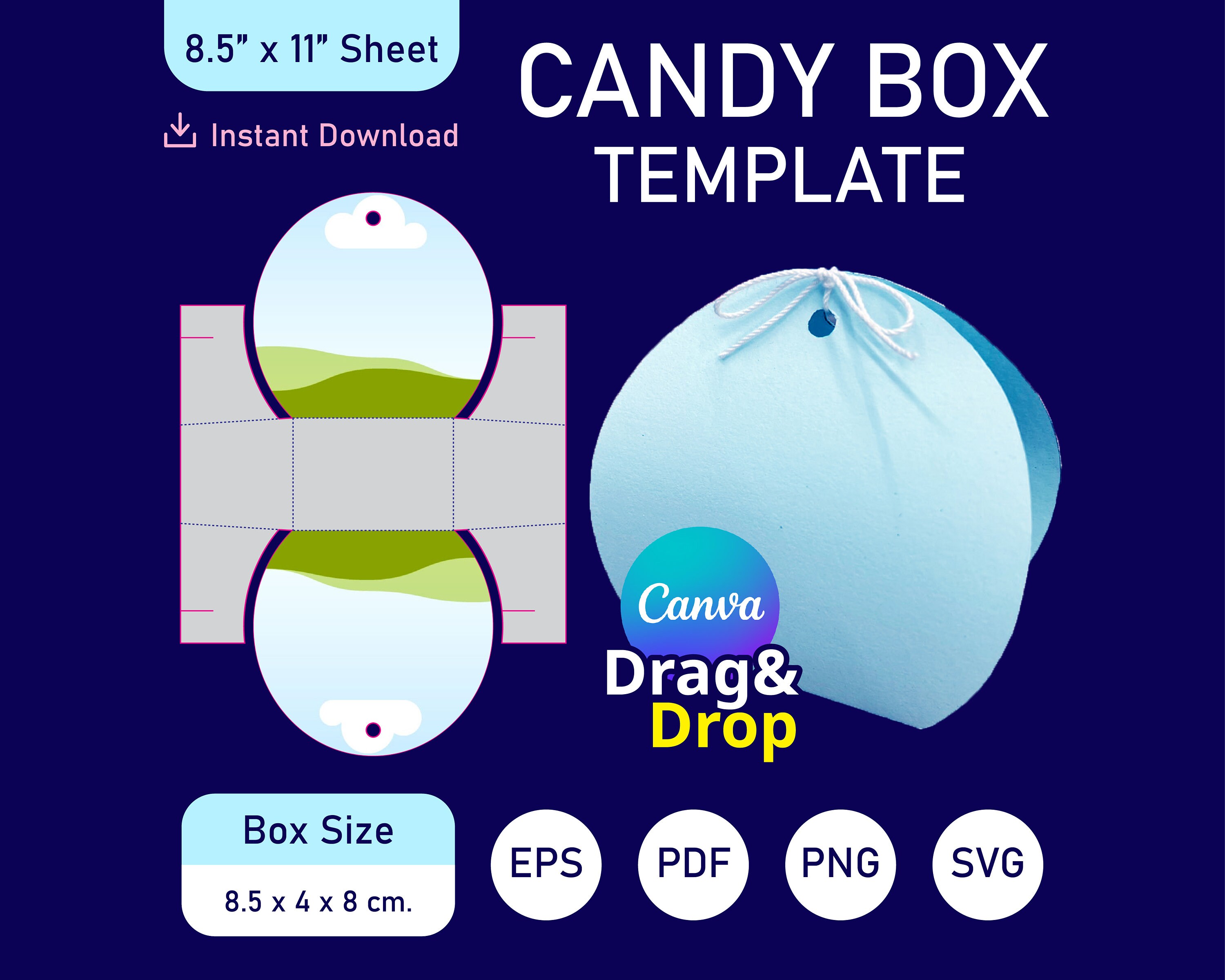 Candy Box Template, Baby Shower Box Template, Baby Shower Packaging Candy Box Template, Baby Shower Box Template, Baby Shower Packaging