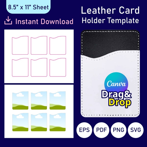 Card Holder Template, Leather Card Holder Template, Leather Card Holder Sublimation, Sublimation Template, Leather Card Holder SVG