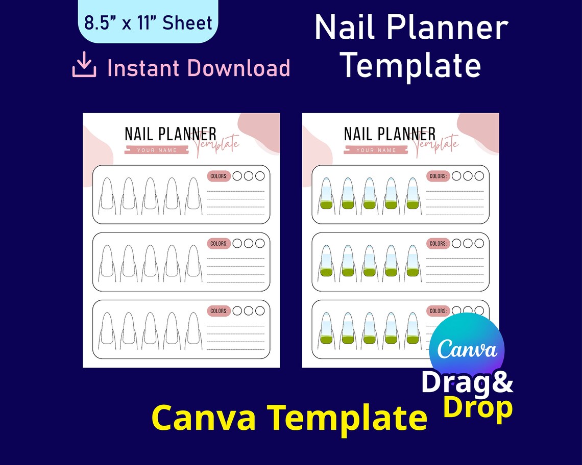 Nail Planner Template, Nail Canva Template, Nail Blank Template, Nail Nail Planner Template, Nail Canva Template, Nail Blank Template, Nail