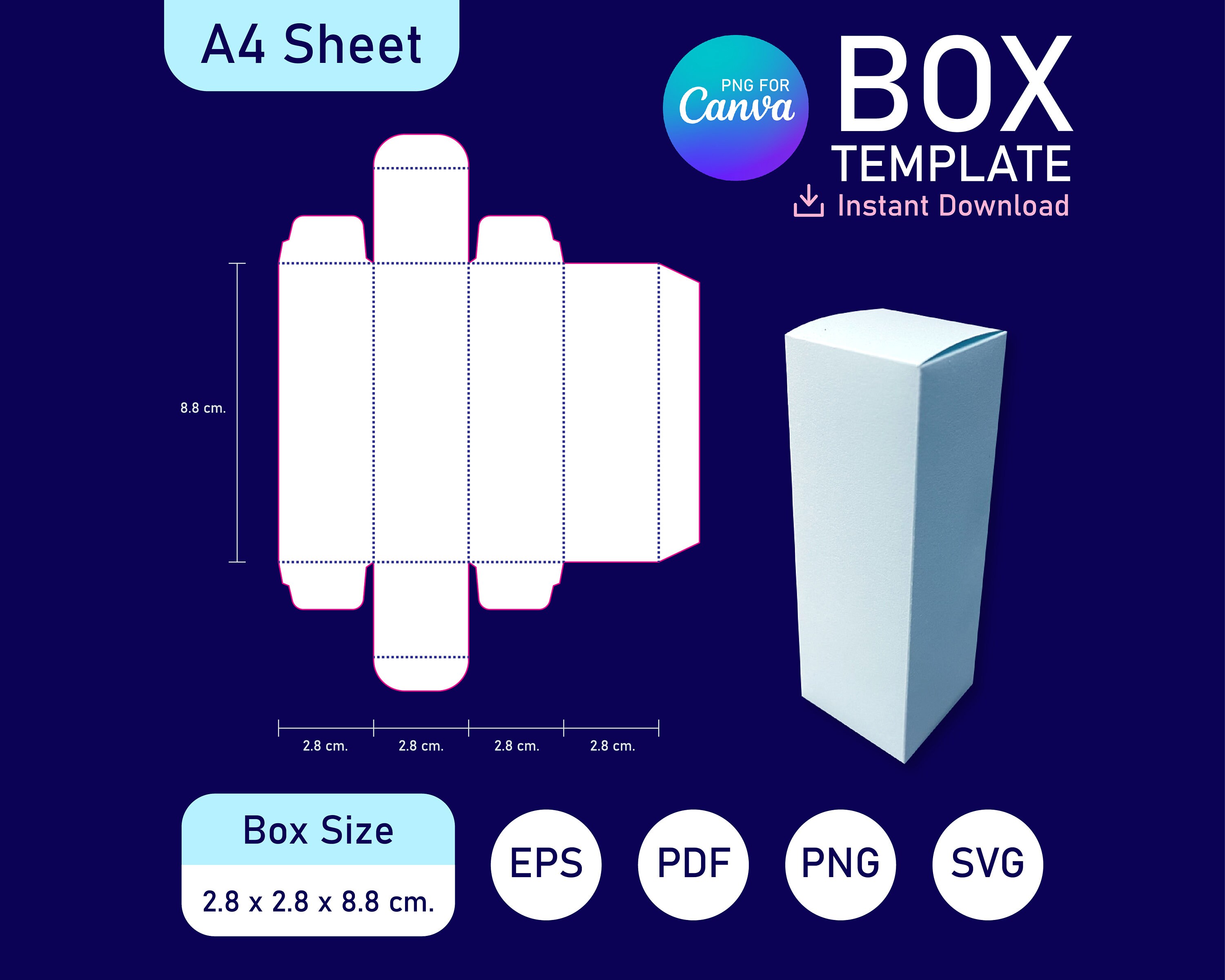 Lipgloss 6 ML Box Template, Lipstick Box Template, Lipstick Packaging, Lipstick Box SVG Template