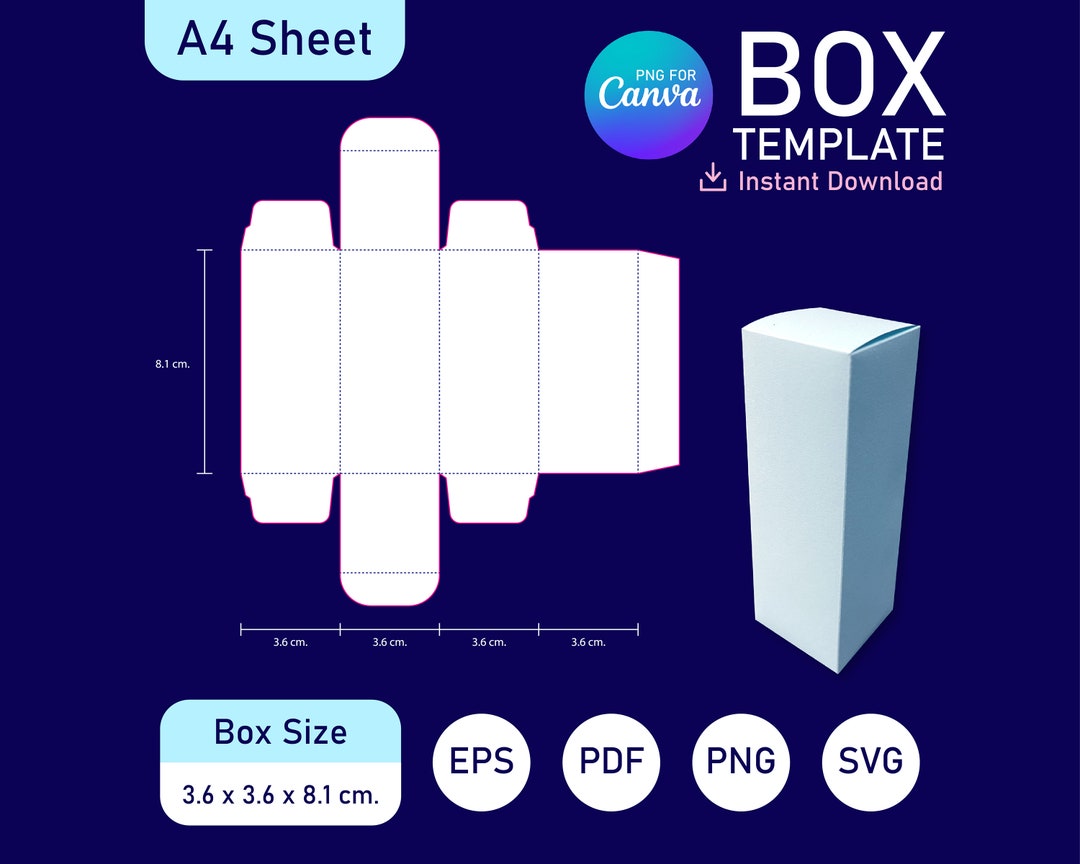 Cosmetic Box Template, Serum Box Template, Dropper Box Template