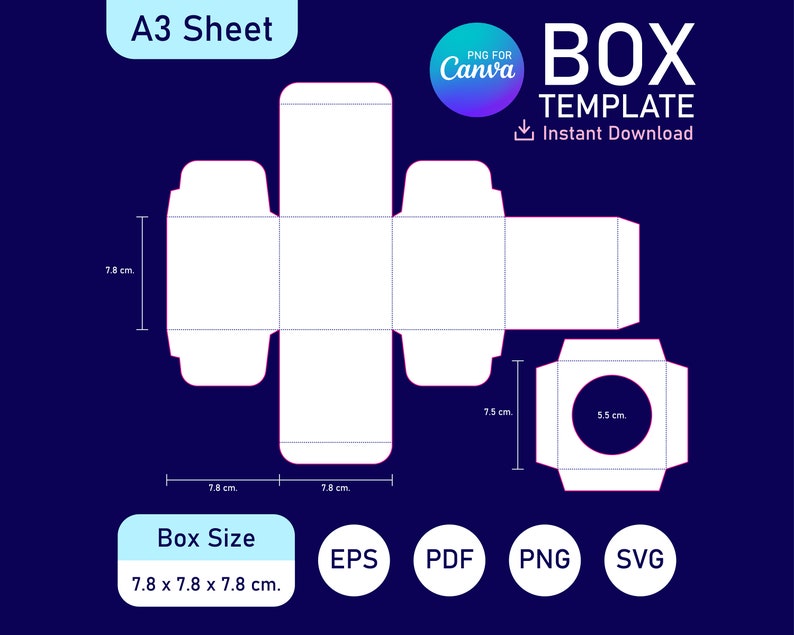 Cupcake Box Template, Cake Box Template, Cupcake Packaging, Cupcake Box SVG Template, Cupcake