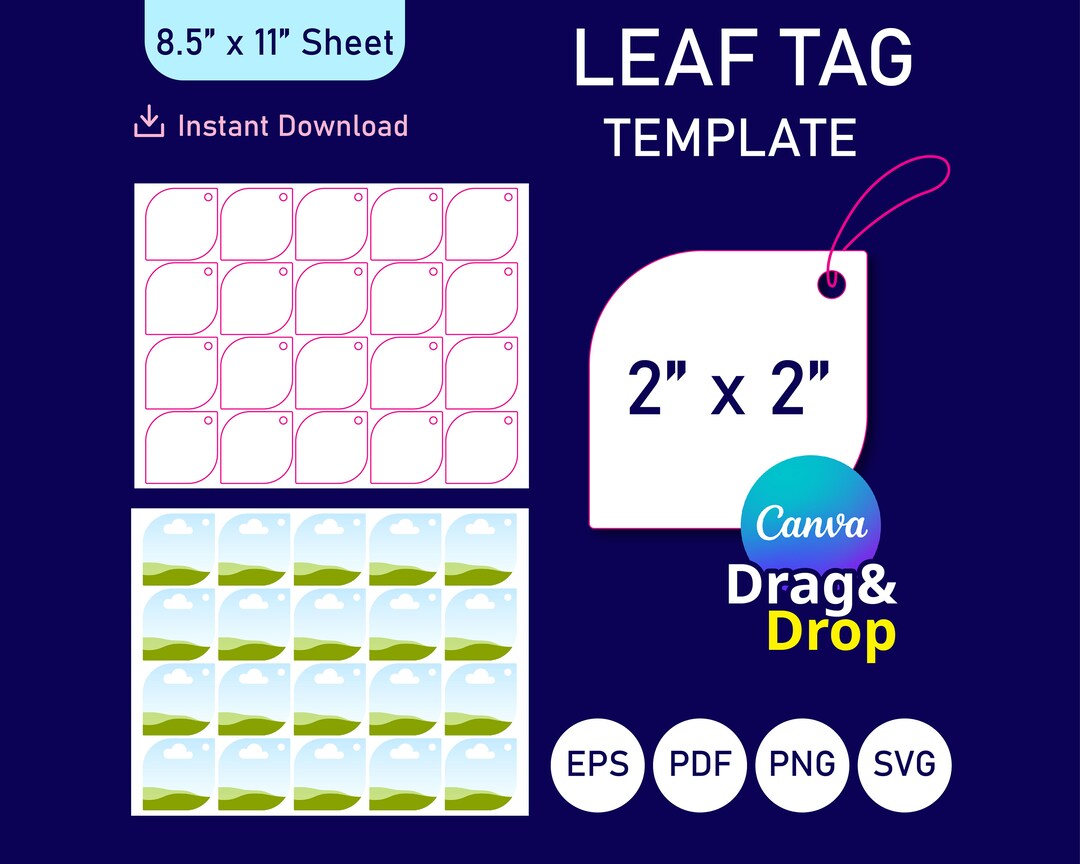 Leaf Tag Template, Printable Leaf Tag Template, Tag Template, Leaf Tag ...