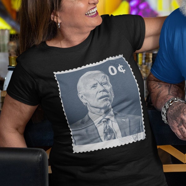 Joe Biden 0 Cent Stamp T-Shirt, No Sense, No Cents, Nonsense, Zero Cents Value President, LGB, Funny ProAmerica Postage Stamp Unisex T-Shirt