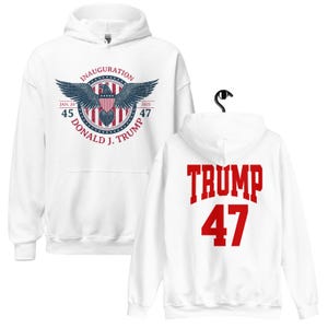 Trump 47 Inauguration 2025 Hoodie: Patriotic Eagle Shield