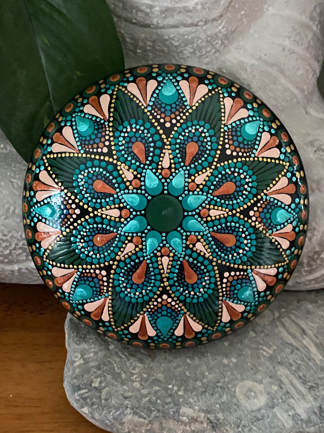 Hand Painted Dot Mandala Rock, Mandala Stone, Thoughtful and Unique