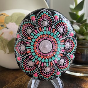 Handbemalter Mandala Stein, Mandala Stein, Einzigartiges Geschenk, Meditation Stein