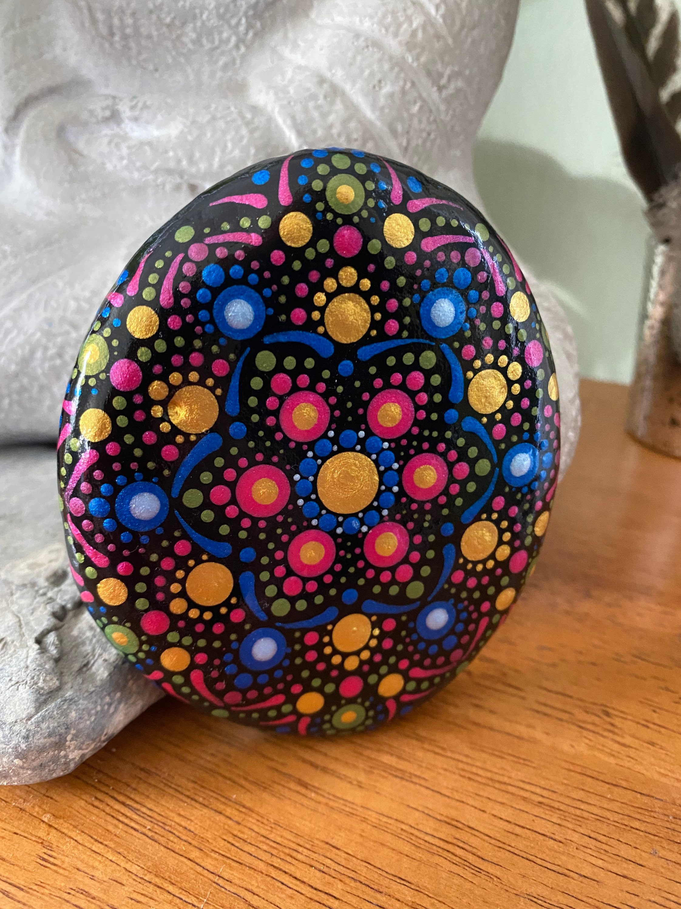 Hand Painted Dot Mandala Rock Mandala Stone Thoughtful and - Etsy