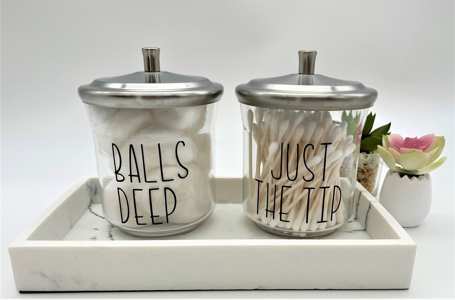 Bathroom Storage Jars Balls Deep Jar Just the Tip Jar Tie Etsy