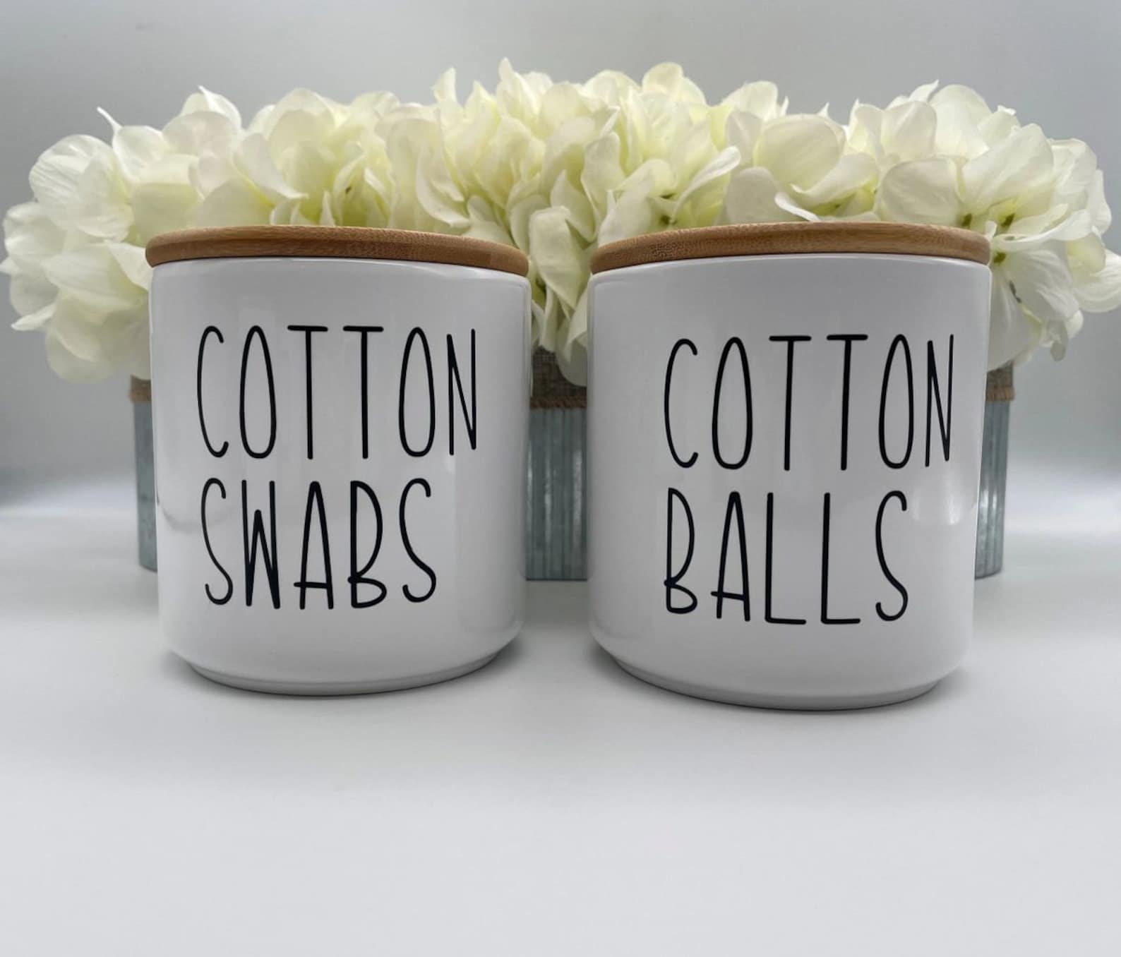 Bathroom Storage Container Set Cotton Ball Jar Cotton Swab Etsy