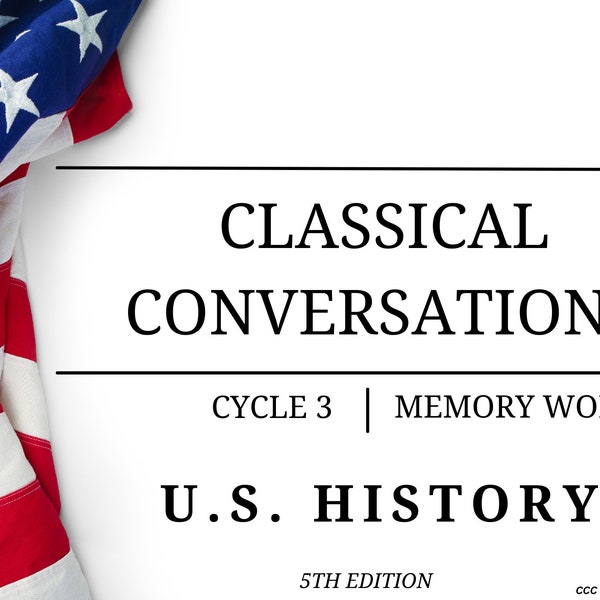 Classical Conversations Cycle 3 Flip Book Memory Work New Grammar, CC, Flash Cards