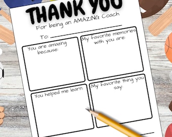 Printable Soccer Coach Thank You Letter – Fillable PDF Gift from Team | End-of-Season Soccer Coach Appreciation | Instant Download Gift